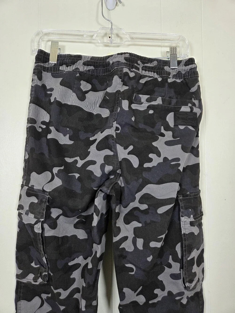Dogg Supply Mens Stealth Camo Drawstring Cotton Blend Cargo Joggers Size XS